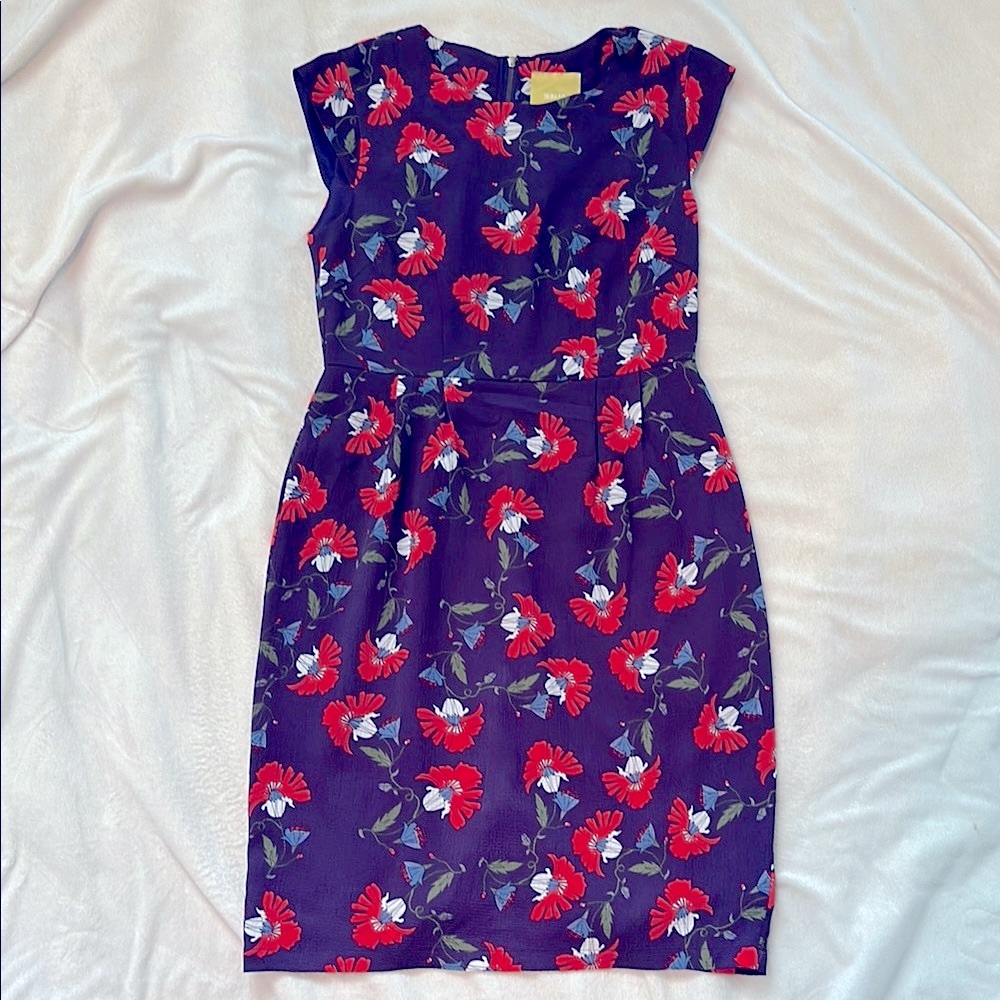 Anthropologie Maeve Floral Purple and Red Dress